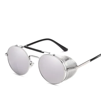 Steampunk Očala Retro sončna Očala Moških Punk Okrogla sončna Očala Ženske blagovne Znamke Oblikovalec sončna Očala za Moške UV400 Oculos De Sol