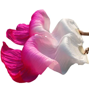 Stopnji Uspešnosti Svile Ples Trebuh Navijači Gradient Barva Ples Pribor Ples Trebuh Svile Navijači bela + roza+ rose