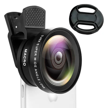 Strokovno HD Kamero Telefona Objektiv 2 v 1 Objektiv 0.45 X širokokotni in Makro Objektiv Kamero Telefona, Zamenjava M