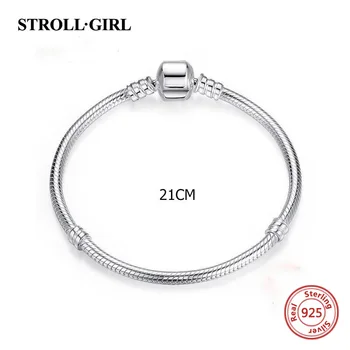 Strollgirl 925 Sterling Srebro Original Charms Zapestnico&bangle Luksuznih Modnih Diy Nakit za Ženske Nov Prihod