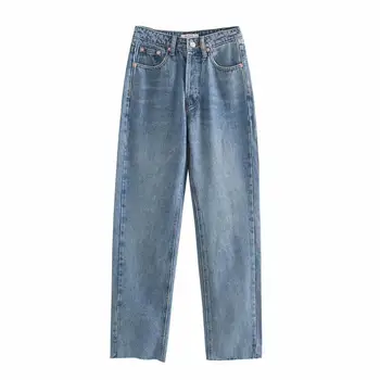 Suho 2020 ins blogger letnik naravnost mama jeans ženska visok pas, jeans burrs jeans za ženske fant jeans za ženske