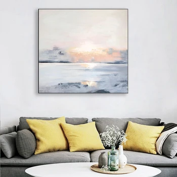 Sunrise seascape sliko za dekoracijo sten Ročno oljna slika na platnu stenskih slikah, za dnevno sobo, spalnico, Vroče prodaje