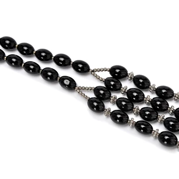 Svetla naravna Črni Oniks 8*12 MM ženska ogrlica, Elegance in enostavnosti ,Božična Darila.