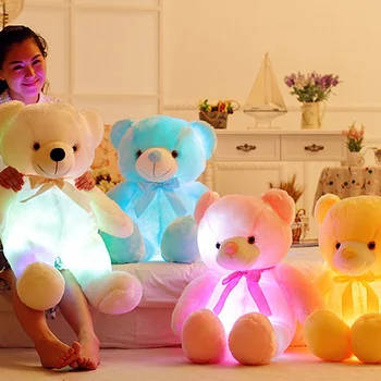 Svetlobna LED Induktivna medvedek Živali Plišastih Igrač Pisane Žareče medvedek Darilo Za Rojstni dan Doma Okrasni Dodatki