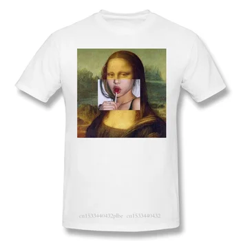 T-Srajce za Moške Mona Lisa Smešno Lollipop Ustnice Smešno Crewneck Bombaž Majica 2020