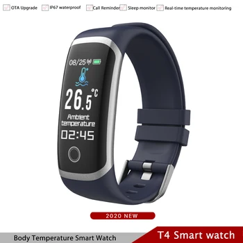 T4 Pametno Gledati Telesne Temperature Ukrep Zapestnica Bitje Krvni Tlak Monitor Moški Ženske Šport Fitnes Tracker Za iOS Android