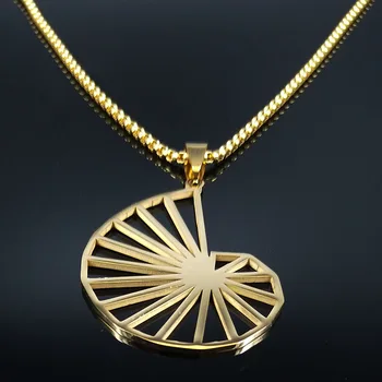 Theodorus Spirala Geometrijo Matematiko Darilo Znanosti iz Nerjavečega Jekla Verige Ogrlica Zlato Barvo Ogrlica za Ženske, Modni nakit N20063