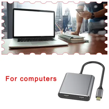 Tip C Adapter HDMI 4K USB C Dvojni HDMI USB 3.0 PD Polnjenje Vrata USB-C Pretvornik Kabel za MacBook Samsung Dex Galaxy S10/S9