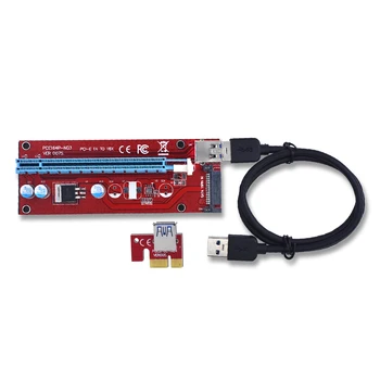 TISHRIC VER007S PCI Express PCIE PCI-E Riser Card 007 007S 1x do 16x razširitveno napravo USB 3.0 Kabel 15Pin SATA za BTC ETH Rudarstvo Rudar