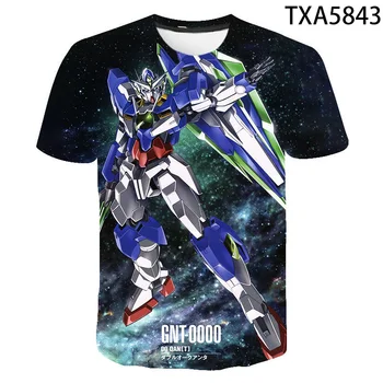 Tiskane 3D Majice Gundam Novo Poletje Casual Moški, Ženske, Otroci in Modnih Kratek Rokav Fant dekle Otroci majice Kul Vrhovi Tee