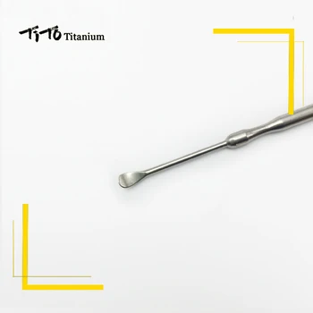TiTo titana, dvojno-end uho čiščenje orodja titana kopati ušesno maslo, žlico fino poliranje.Nikoli ne rja ne korozijo 120 mm