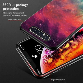 TPU Odbijača Kaljeno Steklo Telefon Lupini za Samsung A80 Primeru SM-A805 360 Zaščitni Zadnji Pokrovček za Samsung Galaxy A80 Primeru 80