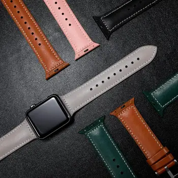 Trak za Apple watch band 42mm 43mm iWatch band 44 mm 40 mm Pravega Usnja+silikonski watchband zapestnica za apple ura 5 4 3 44