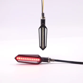 Tri-uporabite Teče Voda razsvetljava LED motorno kolo zavrtite signal rdeče zavorne lučka bela DRL Kazalniki Blinkers utripanja