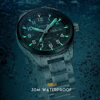 Tritij T25 svetlobna watch moških luksuzne blagovne znamke vojaške polno jeklenih quartz moške ure vodotesna ura reloj erkek kol saati montre
