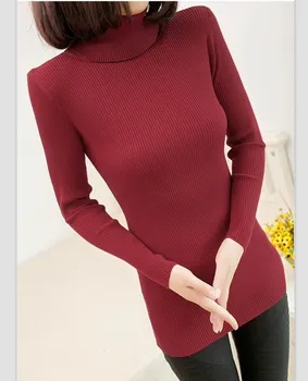 Turtlenecks pozimi leta 2020 korejskih žensk puloverju slim srednje dolgo turtleneck pulover zadebelitev femme pulover pletenje pulover