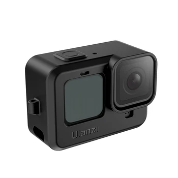 Ulanzi Gopro 9 Silicij Primeru+Pokrovček Objektiva+Nosilna Vrvica za GoPro Hero 9 Črno Zaščitno Ohišje delovanje Fotoaparata Dodatki