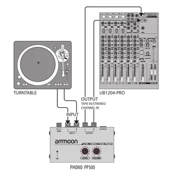 Ultra-kompaktne Phono pre-amp Preamplifier s Stopnjo & Glasnosti RCA Input & Izhod 1/4