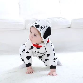 Umorden Baby Dalmatians Mozoljasti Pes Kostum Kigurumi Cartoon Živali Igralne Obleke Dojenčka, Malčka Jumpsuit Flanela Halloween Maskiranje