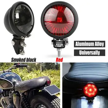 Univerzalno motorno kolo, Dimno Črna Rdeča Leča 12V LED Nastavljiva Cafe Racer Stop Rep Svetlobe Motocikla Zavore Zadaj Lučka Luč
