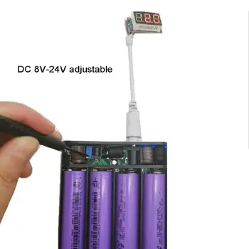 USB DC 8V-24V Izhod 4x 18650 Baterije DIY Moči Banke za mobilni telefon Usmerjevalnik LED B85B