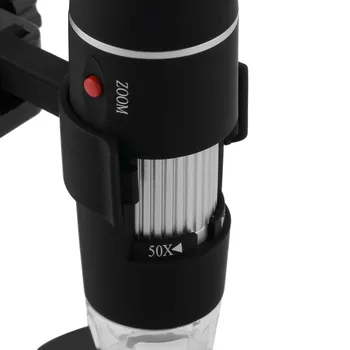 Usb digitalni mikroskop kamera led elektronski elektronov Endoskop 500X očala Povečevalna lupa Očala Desk Loupe Black Nova