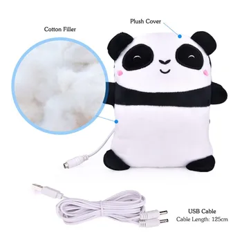 USB Ogrevane Rokavice Ogrevanje Nastavljiv Kavljem Fingerless Srčkan Plišastih Panda Obliko Ročno Toplejše 2.5 W