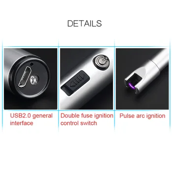 USB Polnilne Loka, Sveča, Vžigalnik z Dvojno Varnost Lock Indikator polnjenja za Tabor BBQs Štedilnik DC112