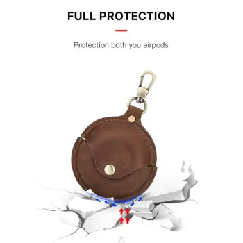 Usnjena torbica, ki je Zaščitni ovitek Torbica z Keychain za Huawei Freebuds 3 Brezžične Bluetooth Slušalke