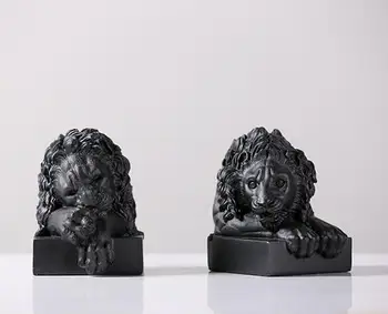 Ustvarjalne smolo letnik lev glavo kip doma dekor obrti soba dekoracijo predmetov študija soba, pisarna figurice živali glavo bookend