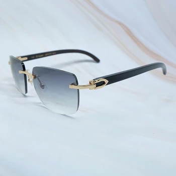 Velik Kvadrat Oblikovalec Blagovne Znamke Sončna Očala Moških Carter Očala Ženske Rimless Buffalo Rog Očala Mens Letnik Sunglass Mens Očala