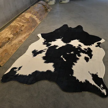 Velika velikost nerezane oblikovan cowhide specializiranimi za umetno krzno odejo 140*200 cm , Ameriški stil dekorativni umetno krzno talna obloga