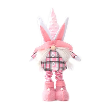 Velikonočni Roza Vzorcem Zložljive Zajček Doll Palček Fairy Doll Doll Okraski Opremljanje Doma