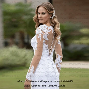 Vestido de Novia Seksi Boho Poročno Obleko 2020 Brautkleid Poročni Obleki Fashion Lace Dolg Rokav Poročne Obleke Haljo de Mariee