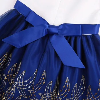 Vezene Baby Dekle Cvet Stranka Obleke, Z Bombažno Podlogo Otrok Malčka Otroci Princesa Elegantno Chirstmas Vestidos Oblačila