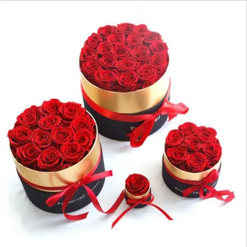 Večno Rose v Polju Konzervirane Pravi Rose Cvetje Z Box Set Romantično valentinovo, Darila Najboljše materinski Dan Darilo Debelo