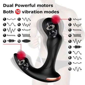 Vibrator Butt Plug Spolnih Igrač Za Moške Prostate Massager Analni Repu, Vrtijo Brezžični Daljinski USB Polnjenje Odraslih Izdelki, Za Moške