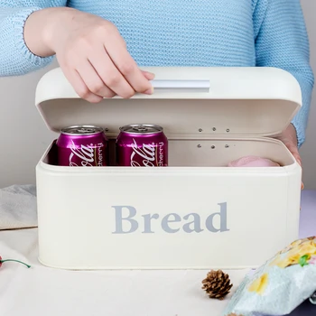 Vintage Kruh Polje Omari Železa Snack Box za Namizje Končna Prah-dokazilo Škatla za Shranjevanje Shranjevanje Bin Rejec Hrane Kuhinjski Polici Dekor