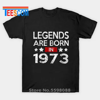 Vintage Legende rojen leta 1973 majica s kratkimi rokavi moški Retro izdelan leta 1973, T-shirt očetovski dan darilo za rojstni dan tee shirt Zahvalni tshirt