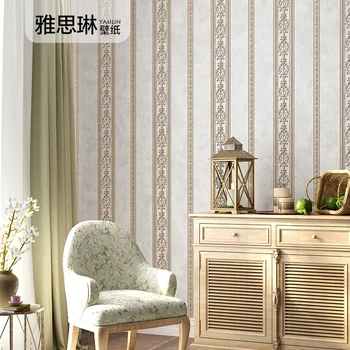 Visoka kakovost 3D Evropski stil prugasta steno papir, navpični non-woven Ameriški spalnica, dnevna soba, slike za ozadje luksuznih