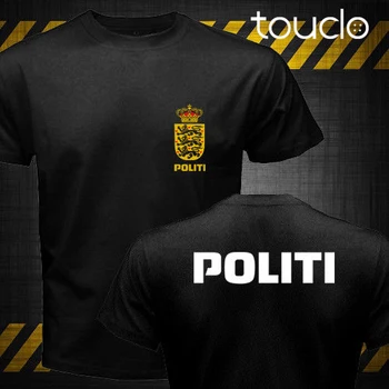 Visoka kakovost Dvojni Stranski Novo Dansk danska Danska Politi Policijsko Enoto Logo T-Shirt Unisex Tee