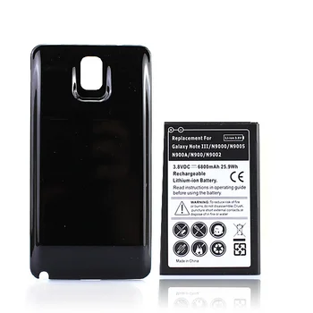 Visoka Zmogljivost 6800mAh Baterija Za Samsung Galaxy Note 3 Note3 N9000 N9005 N900A N9002 N900 Baterije Bateria z Zadnji Pokrovček Case