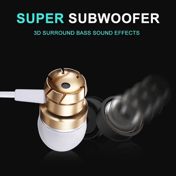 Visoke kakovosti V uho Bas Zvok Slušalke 3.5 mm bas kovinski slušalke Slušalke Izolacijo Hrupa za MP3 Predvajalniki Z mic ios/Androi