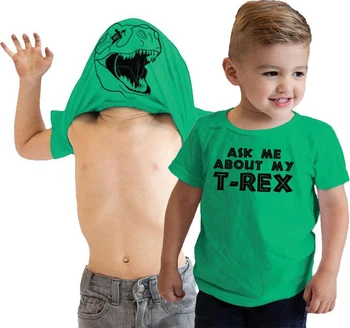 Vprašaj Me, O Moji T Rex Flip Majica S Kratkimi Rokavi Otroci Smešno Majico Dinozaver Graphic Tee Oblačila Moda Smešno Otroci Fantje Malčka Plussize
