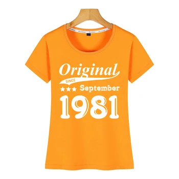Vrhovi Majica s kratkimi rokavi Ženske original od septembra 1981 Moda Belo Tiskanje Tshirt Ženske