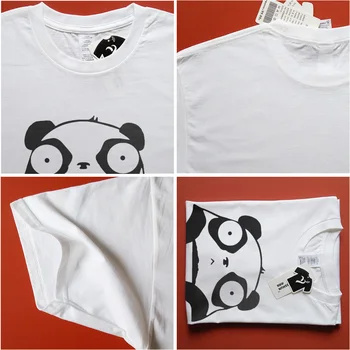 Vrhunska Bombaž Moda Panda Natisni T-Majice 2018 Nove Smešno Moški Majica s kratkimi rokavi Hip Hop Harajuku Unisex Moški/Ženske Živali Panda Tees