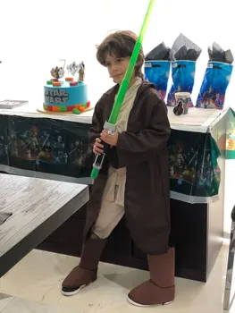 Vroče Novih Prodaje Star Wars Anime Cosplay Kostum za Otroke Fantje Halloween Fancy Jedi Knight Anakin Prikrivanje Lahko Sila Biti z Vami