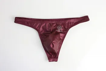 Vroče PRODAJE Seksi Imitacija usnja Bikini Moške Seksi Spodnje hlače Moške spodnje Perilo Moški Jockstrap Moda nizko-pas Jermenov G Strune človek