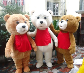 Vroče Prodaje Tedy Kostum za Odrasle Krzno medvedek Maskota Kostum Brezplačna Dostava Modno Obleko lutka