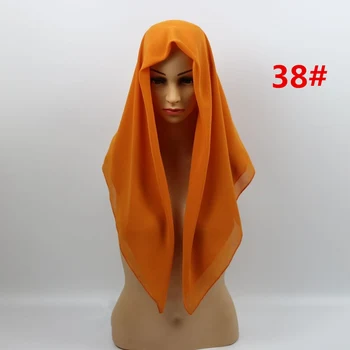 VROČE PRODAJO Visoko Kakovostnih 48 Lepe Barve navaden mehurček šifon šal priljubljena muslimanska oblačila hidžab oblačila glavo moda za ženske kvadratni šal 90x90cm